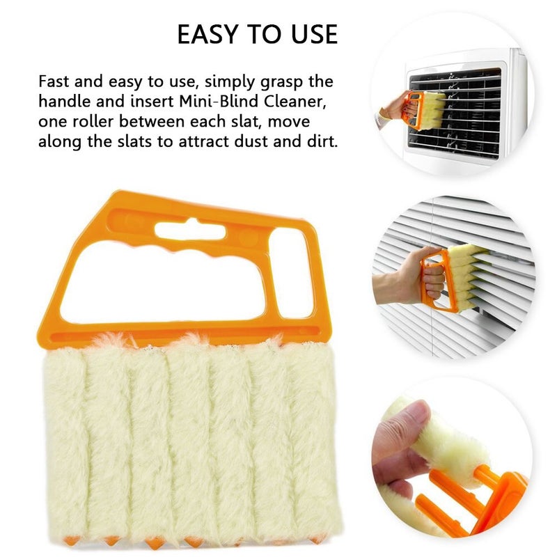 ReNext Blind Cleaner Brush , Blinds Dust Shutters , Mini Washable & Removable Window Air Conditioner Duster With 7 Slat Handheld Household Kitchen Cleaning Tools , For Awnings , Siding , Vinyl , Car , Fan - Image 2